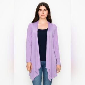 Rhonda Shear Lavender Sheer Cardigan